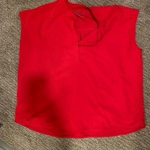 Figs Rafaela Oversized Scrub Top in Winning Red